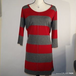Jessica Simpson Red Gray Striped  Tunic Dress NWOT